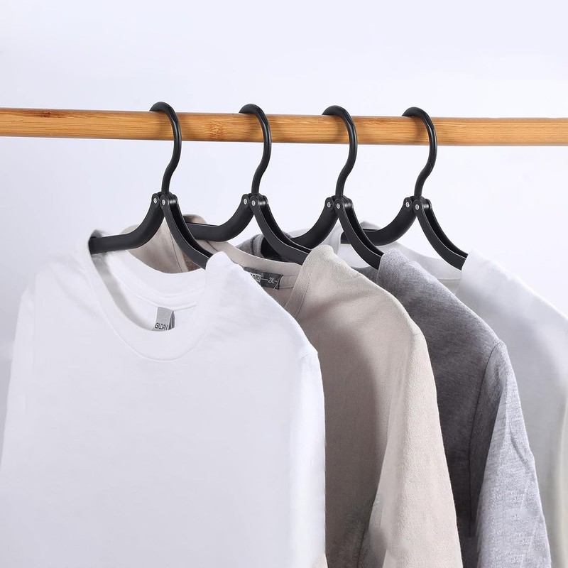 Travel Folding Hanger Household Multifunctional Portable Hanger (Black)