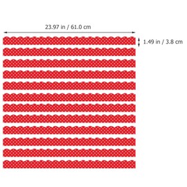 VOSAREA 12pcs Magnetic Bulletin Board Border for Whiteboards Red Dot Magnetic Border Strips DIY Scalloped Magnetic Trim for Classroom Chalkboard Wall Decor