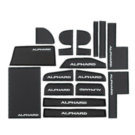 SAWAKAKI Toyota Alphard 40 Series Alphard Z Interior Rubber Mat Door Pocket Mat Rubber Mat with Logo Anti-Slip Noise Prevention Dress Up Interior Parts 25 Pieces (Black)