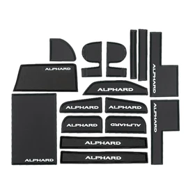 SAWAKAKI Toyota Alphard 40 Series Alphard Z Interior Rubber Mat Door Pocket Mat Rubber Mat with Logo Anti-Slip Noise Prevention Dress Up Interior Parts 25 Pieces (Black)