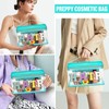 izuzta Bolsas de maquillaje transparentes con letras de chenilla, bolsa