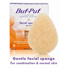 Buf-Puf Gentle Facial Sponge, Dermatologist Developed, Removes Deep Down Dirt & Makeup That Causes Breakouts and Blackheads, Reusable, Exfoliating, 3 Count