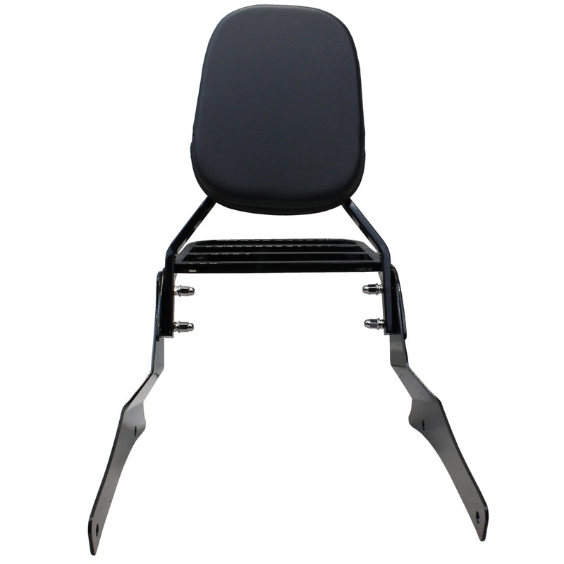 YHMOTO Black Passenger Backrest Sissy Bar with Luggage Rack for