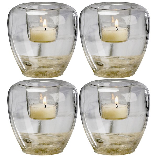 Biedermann Add Your Own Theme Bubble Glass Votive Candle Holders, Set of 4