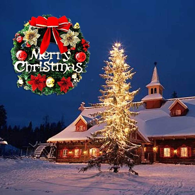 BESTOYARD Christmas Door Wreath Christmas Ball Ornaments Christmas Window Wall