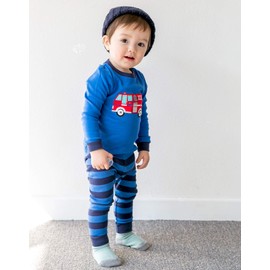 VAENAIT BABY Kids Boy Long Sleeve Cotton Sleepwear Pajamas 2pcs Set Fire Truck 10Y/JS