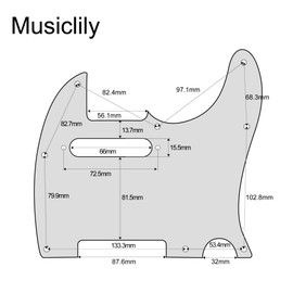 Musiclily 8 Hole Tele Pickguard Scratch Plate for Fender USA/Mexican Standard Telecaster Modern Style Electric Guitar, 4Ply Vintage Tortoise