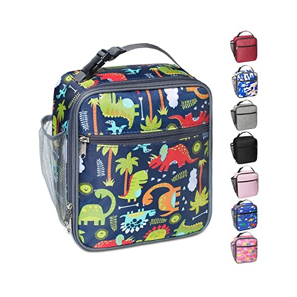 Apuucse Portable Insulated Lunch Bag with Side Mesh Pocket for