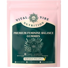 Vital Vibe Feminine Balance Gummies – Hawaiian Pineapple - Premium Feminine Balance Gummies-for Women’s Health & Wellness - Immune Support - Vegan, Gluten-Free & Halal (1 Bag)