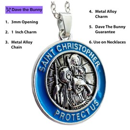 St Christopher Necklace Mens and Womens, Elegant Metal Alloy Chain with Detailed St Christopher Medal Charm for Daily Wear. St Christopher Necklace Womens is the Patron Saint of Travel