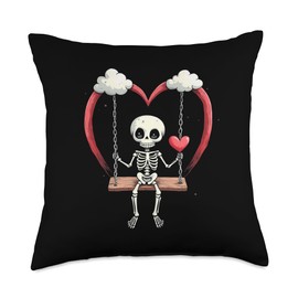 Skeleton Heart Throw Pillow