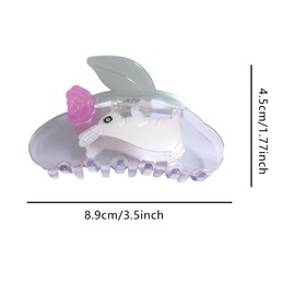 Fancy Bunny Hair Clips,Novelty Acetate Claw Clip for Women,Cute Element Hair Clip,White