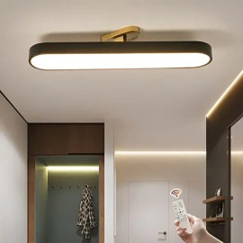 Lámpara De Techo LED Moderna Negra 36W Regulable Control Remoto 70cm Para Recámara Sala Cocina