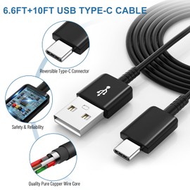 Type C Charger Fast Charging,Android Phone Charger Block with USB C Charger Cables 6.6Ft & 10Ft for S25/S23/S22/S21/S20/S10/S10 Plus/S10E/S9/S8/S21Ultra/S22+/S22 Ultra/Note 8/9/10/20