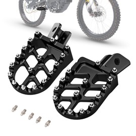 IUVWISN Dirt Bike Foot Pegs,Motorcycle Footpegs Wider Foot Pegs Rest Pedal CNC for KLX 110 KLX110 2002-2024 KLX110L 2010-2024 KX60 1998-2003 Black