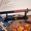 OLYCRAFT Sword Katana Holder Wood Sword Stand with Taichi Pattern