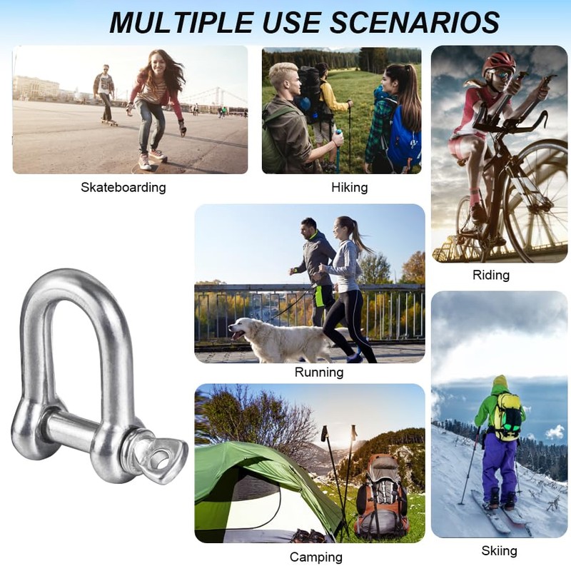 M5 Shackles Stainless Steel Pack of 12 304 D Ring