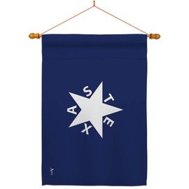 Zavala De Lorenzo Texas House Flag - Dowel Set Americana US Historic July Memorial Veteran Independence United State American - Banner Small Garden Yard Gift Double-Sided Made in USA 28 X 40