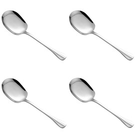 SUpoetry Set of 4 stainless steel stainless steel spoons, serving spoons, ideal for portioning food in restaurants and at family celebrations