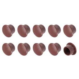 METALLIXITY Screw Hole Plugs (10mm Dia x 12.5mm Cap Dia x 8mm H) 30Pcs, Plastic Shelf Peg Cap Cover Button - for Kitchen Cupboard Furniture, Brown