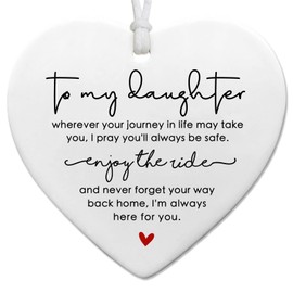 To Daughter on Wedding Day, Wedding Keepsake, Birthday Gift from Mom, Daughter Graduation Gift, Ceramic Heart Keepsake from Mom and Dad, Gift to Bride from Mom, Daughter Birthday Gift