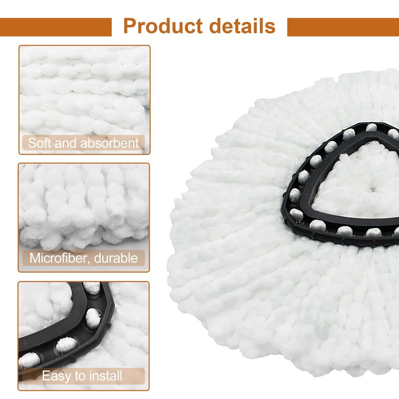 Aiyiried 3 Pcs Mop Head Replacements Microfibre Compatible With Vileda
