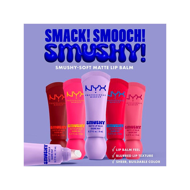 Smushy Matte Lip Balm, Soft-Matte, Buildable Blurring Pigment, Hydrating Lip
