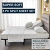 5 Piece Split California King Sheets Sets for Adjustable beds