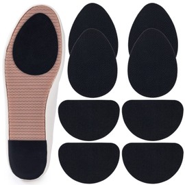 GADEBAO Non-Slip Shoes Pads, 8 Pcs Anti-Slip Shoe Grips on Bottom of Shoes, Silicone Self-Adhesive Sole Protector (Black-2 Shapes)