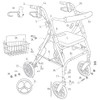 Drive Replacement Parts for Rollator Model 750N - D-Lite Rollator