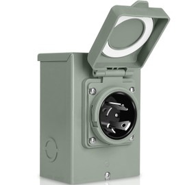 WELLUCK 30 Amp Generator Inlet Box - NEMA L14-30P Power Inlet Box for 3R 4-Prong Generator Cord, 125/250V, 7500W Weatherproof Outdoor 30a Power Inlet Box - ETL Listed, Best Partner in Emergencies