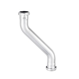 ZM 1-1/2 in. x 12 in. Brass Double Offset for Tubular Drain Applications, 22GA, Chrome Plated