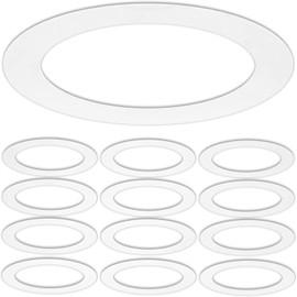 LightingLabs 10 Inch Gloss White Goof Ring Cover for Recessed Lighting Trim - 12-Pack, Includes Easy Mounting Tape, Fix Ceiling Holes for Clean Lighting Installations