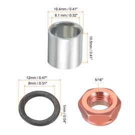 PATIKIL Skateboard Truck Hardware Kit Skateboard Truck Lock Nut Axle Washer Spacer Speedring Repair Set for Longboard Cruiser Silver Black Red