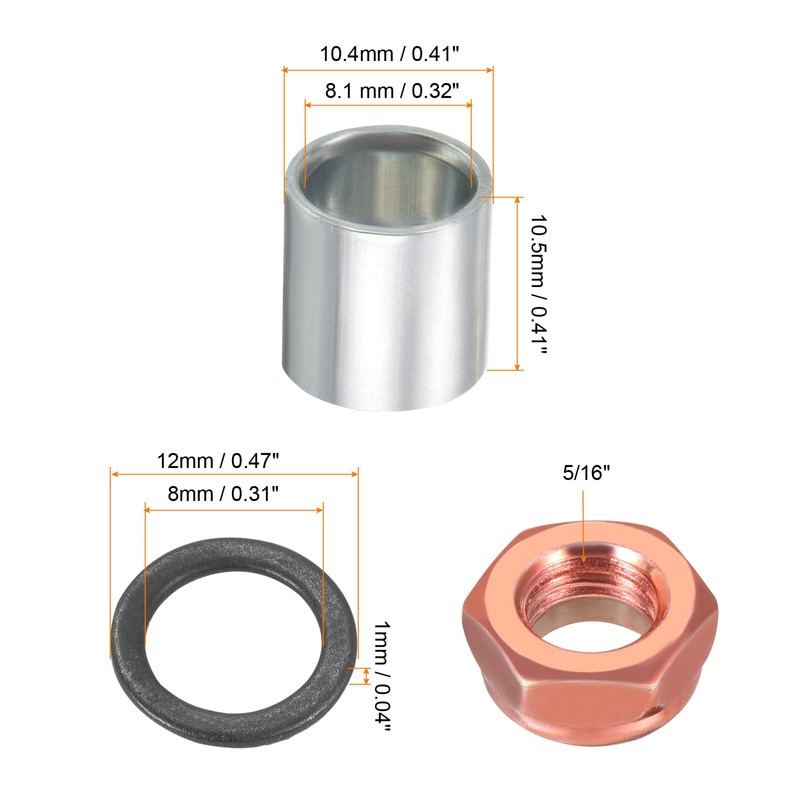 PATIKIL Skateboard Truck Hardware Kit Skateboard Truck Lock Nut Axle