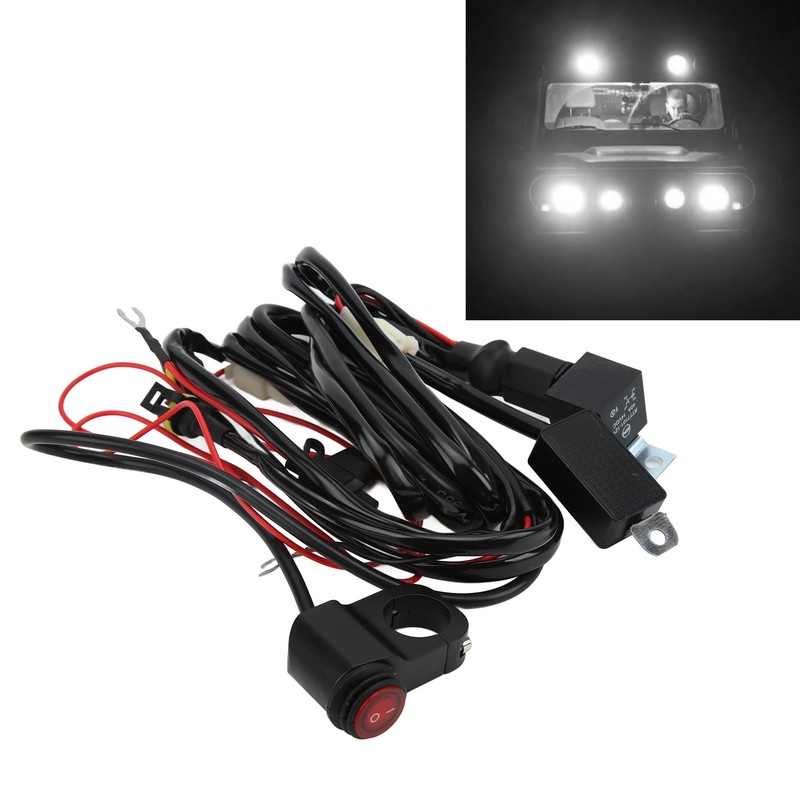 13ft LED Light Switch Wiring Harness 14AWG 1‑to‑2 with Relay