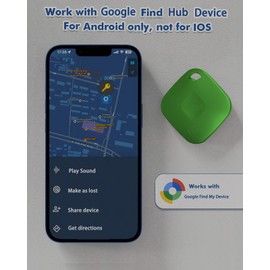 Yipoyilo Real-time Positioning Air Tracker Tag, Key Finder, Work with Google Find Hub(Only for Android, Not for iOS), Bluetooth Tracker for Luggage, Backpack etc, 1 Pack Warm Green