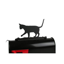 Farm and Ranch Metal Mailbox Topper (Cat, Matte Black)