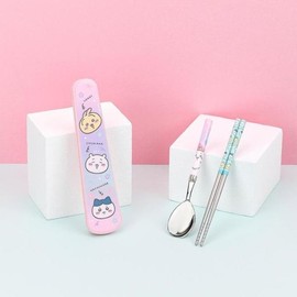 (JQ) Lightweight Junior Slim Vacuum Stainless Steel Cutlery Case 3-Piece Set / (제이큐)먼작귀 가벼운 주니어 Slim 진공스텐수저 케이스 3P세트