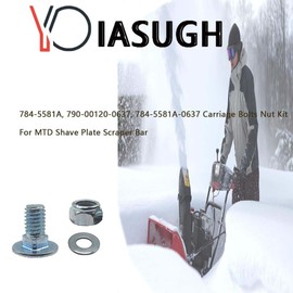 YOIASUGH 6-Pack 784-5581A (5/16-18) 5/8" Carriage Bolt Nut Kits for MTD Yardman Craftsman Troy-Bilt Shave Plate Scraper Bar 790-00120-0637 784-5581A-0637 784-5581A