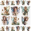 WANDIC 3 Sheets Butterfly Elves Scrapbook Stickers Fairy Furniture Stickers