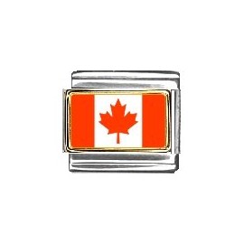 Clearly Charming Canada Flag Italian Charm Bracelet Link