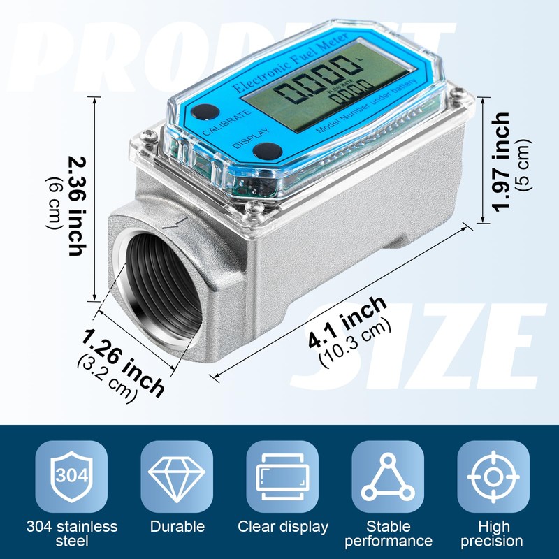 Xuhal 1 Piece Digital Turbine Flow Meter Electronic Gas Fuel