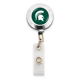 FTH Michigan State Spartans Badge Reel with Alligator Clip