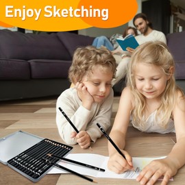 Wonwood_direct Bleistift Set, 12-Teiliges Zeichenstifte Set, Bleistift Zeichnen von 4H bis 14B Sketch Bleistift Set mit Graphitstifte für Künstler, Kinder, Erwachsene, Zeichnungen, Skizzieren Liebhaberin (Typ 1)