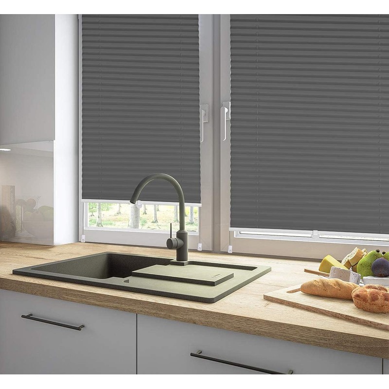 Sekey Pleated Blind, No Drilling Blackout, Window Pleated Blind Klemmfix