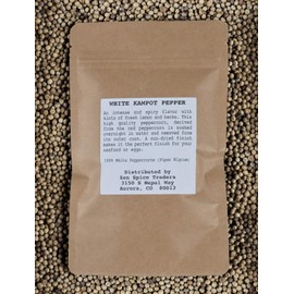 Organic Kampot White Peppercorns | Zen Spice Traders - Rare Cambodian Peppercorns | 4 ounces