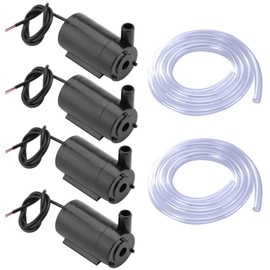hiBCTR 4pcs small water pump - mini submersible water pump for aquariums, pet fountain pump with tubing, ideal for fish tank, pond, hydroponics and garden
