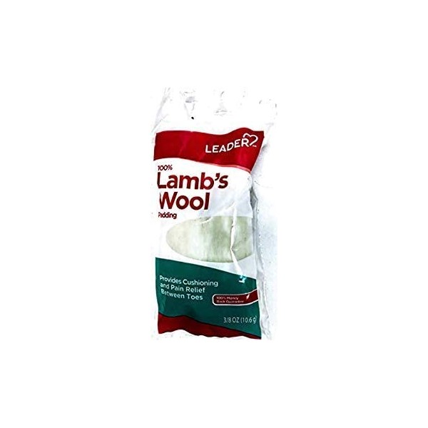 Leader 100% Lambs Wool Padding, Provides Cushioning and Pain Relief, 3/8 oz