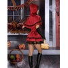GERVAISE Womens Red Costume Dress with Cape Basket Gloves Stocking
